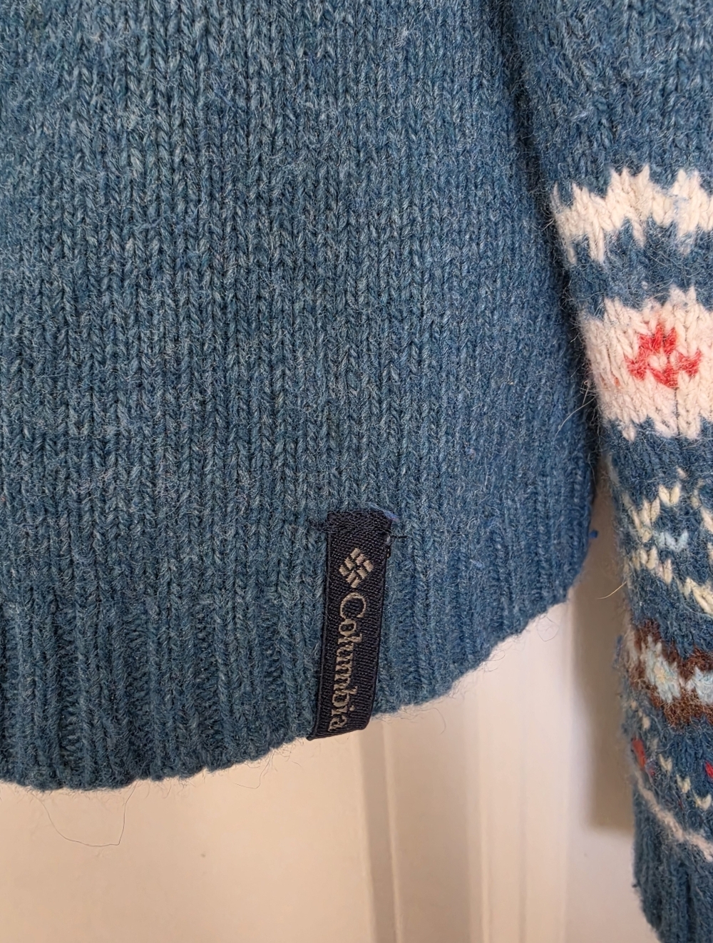 Columbia Fair Isle Full Zip Sweater Women’s Medium Nordic Knit Outdoor Gorpcore - Picture 4 of 13